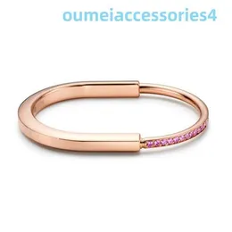 2024 Jewelry Designer Brand Bracelets S925 Pure Silver New Lock Head Bracelet Light Flour Full Diamond Rose Gold Fashion Style