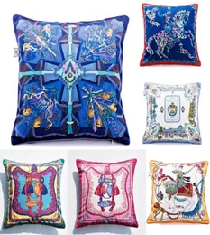 CushionDecorative Pillow Velvet Fabric American Luxury Duplex Full Printing Home Sofa Cushion Cover Pillowcase Without Core Car S4585659