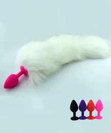 Sexig charmig vit katt svans anal plug prostata massager djur päls räv plugg juguetes eroticos analsex leksak för vuxen spel5629015