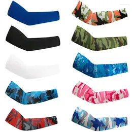 Knee Pads 2Pcs Unisex Cooling Arm Sleeves Cover Sports Running UV Sun Protection Outdoor Men Fishing Cycling For Hide Tattoos