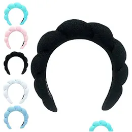 Headbands Mimi e Co Spa Headband para Mulheres Esponja Lavando Rosto Maquiagem Skincare Puffy Terry Toalha Pano Tecido Head Band Drop Delive Dhfby