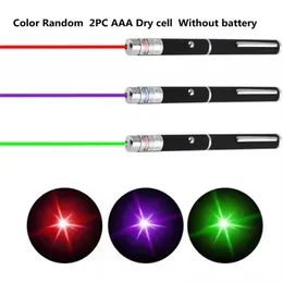 wholesale High-quality Laser Pointer Red Green Purple Three-color Laser Pointer Projection Teaching Demonstration Pen With black paper box