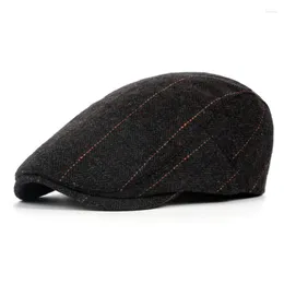 Beralar Klasik Herringbone Sboy Şapkaları Erkekler için Ayarlanabilir Hediye Düz Tweed Ivy Gatsby Cabbie Şapka