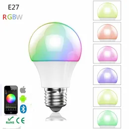Bluetooth Smart LED Light Bulb 45W RGBW 40 Smartphone Controlled E27 Dimmable Led Lamp Sleeping Mode Home Illumination 240228