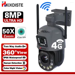 Câmera wi-fi com zoom de 30x, 4g, ptz, lente dupla, sistema de vigilância com detecção humana, tela xmeye