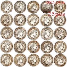 25pcs USA kopia moneta 1892-1916 Barber Dime Różne lata miedzi srebrne monety set273l