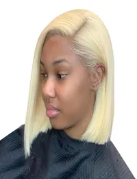 13x6 Blonde Lace Front Wig Brazilian 1B 613 Short Bob Lace Front Human Hair Wigs For Black Women Transparent8403702