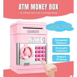 Yenilik Ürünleri Elektronik Piggy Bank Güvenli Para Kutusu Tirelire Çocuklar İçin Tirelire Dijital Paralar Nakit Tasarruf Depozito ATM Hine Doğum Günü Hediyesi Çocuklar Dh5y6