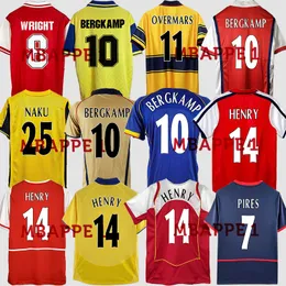 Retro Soccer Jersey Highbury Home Shirt Pires Henry Reyes 96 97 98 99 00 Bergkamp 01 02 03 Adams Persie 04 05 06 Galla Wright