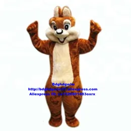 Costumi mascotte Marrone pelliccia lunga Chipmunk Scoiattolo Chipmuck Chippy Eutamias Costume mascotte Personaggio Mostra Conferenza Foto Zx2698