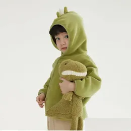 Down 6m-5yars Bebek Erkek Kız Kızlar Hoodies Sevimli Karikatür Kulakları Kapşonlu Bahar Sonbahar Polar Kids Sweatshirt Çocuk Dış Giyim Damlası Deli Otegd