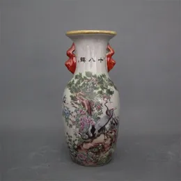Цзиндэчжэнь антикварная керамика qianlong пастельная ваза 18 кран украшение дома шкаф антикварные экспонаты ваза Керамический фестиваль dec190Q