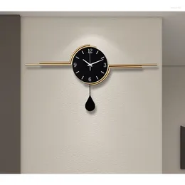 Wall Clocks Creative Fashion Wall-Mounted Clock Modern Simple Horizontal Decoration Light Luxury Internet Celebrity Pocket Watch
