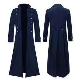 Cappotto lungo medievale da donna vintage Autunno vita sottile Maxi abito invernale in velluto Trench retrò del XIX secolo Capispalla lunga 240228