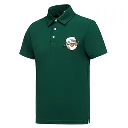 Men's Spring/Summer New Golf Golf Outdoor Speed Sports Sports Sports Sports Camisa bordada de pólo de pólo curta T-shirt casual respirável top