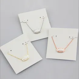 Pendant Necklaces Necklace White Resin Shell Real 18K Gold Plated Dangles Glitter Jewelries Letter Gift With free dust bag