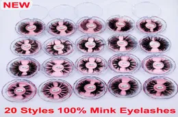 3D Mink Kirpikler 25mm Yanlış Göz Kirpikleri Makyaj 100 Mink Kirpikler 20 Stil El Yapımı Doğal Dramatik Volon Kalın 5D Uzun Göz LA3055495