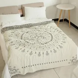 Cobertores Junwell Algodão Musselina Verão Cobertor Cama Sofá Viagem Respirável Chic Mandala Grande Soft Throw Para