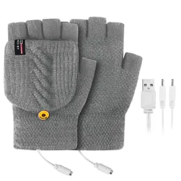 Five Fingers Gloves Heated Warmer Electric Winter Li-ion Rechargeable Leather Outdoor Battery231E