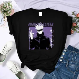 Women's T-Shirt Gojo Satoru Anime Jujutsu Kaisen T-Shirt Women Breathable Soft Crop Top Cool Casual Tee Shirtstreet Sport Hip Hop T Shirt Fe 240311