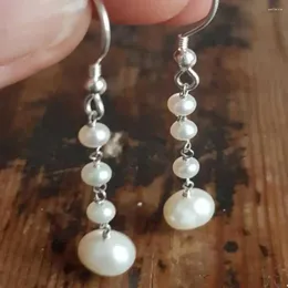 Dangle Earrings NaturalWhite Pearl Freshwater Hook Easter Women Ear Stud'sDay感謝祭カーニバルギフト