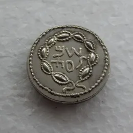 G28 Rara antica moneta ebraica in argento Zuz dell'anno artigianale 3 della rivolta di Bar Kochba - 134 d.C. Copia Coin326e