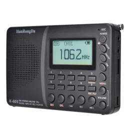 Rádio HRD603 Rádio portátil AM/FM/SW/BT/TF Pocket Radio Rádio USB MP3 Digital Support TF Card Bluetooth Radio Conjunto