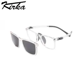 Kirka TR90 Clipon Sunglasses for Kids Solid Color Magnetic Sun Glasses Child Eyewear Polarized Fashion Brand Design 240226