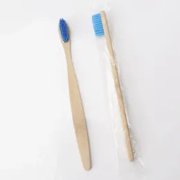 Top Bamboo Toothbrush Soft Bristle Brush Natural Bamboo Toothbrush Rainbow Color Oral Care Hotel Disposable Home Bath Supplies