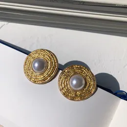 Dingle örhängen delikat smycken charm vintage imiterad pärla örhänge utsökta trendiga guldfärgsmycken för kvinnor romantisk klassiker