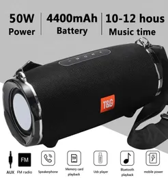 50W 무선 Bluetooth 스피커 실외 휴대용 서브 우퍼 Colum 3D 스테레오 사운드 바 4000mAh 배터리 음악 48 시간 FM AUX TF 206342116