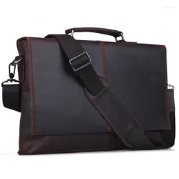 Valigette 2024 Borsa da uomo fatta a mano Valigetta in vera pelle per notebook 13 "Design Messenger Marrone Ufficio Retro Elegante 1079