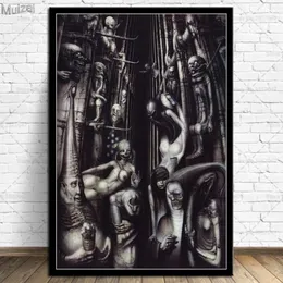 Obrazy Hr Giger Li II obce plakat Plakaty Horror Plakaty i druki sztuka ścienna obrazek Przebudzenie na płótnie do domu DECO235C