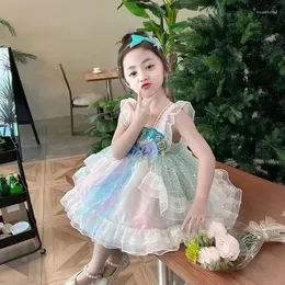 Menina Vestidos Lolita Sereia Oceano Azul Saia Diária Infantil E Vestido De Festa No Verão