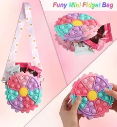 Sevimli Push Bubble Silikon Para Çanta Kırtasiye Depolama Crossbody Omuz Çantası Rahatlatıcı Stres Squeeze Toys Poppit Cüzdan Çocuk Hediyeleri2224619