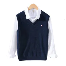 100 Cotton Vest Mens Spring Autumn Sweater Korean Fit Business Male Sticked 3XL 240312