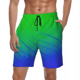 Erkek şort yaz tahtası adam iki tonlu spor giyim renkleri çizgili grafik plaj kısa pantolon rahat hızlı kuru yüzme gövdeleri artı boyutu