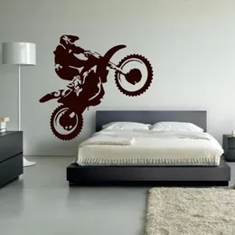Виниловая наклейка на стену для мотокросса, мотоциклетные наклейки на стену, домашняя наклейка для гостиной, спальни, украшение, Dirt Bike303N