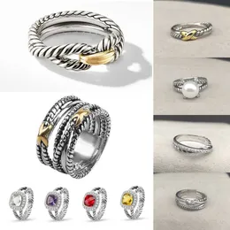 Pokręcone kobiety plecione projektantki pierścieni męskie biżuteria mody na Cross Classic Copper Ring Wire Vintage X Angagement Anniversary Gift