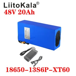 Liitokala 18650 48V 20ah 13S6p Lithium Battery Pack 48V 20ah 1000W Bicycle Batched Braced in 20A BMS 54.6V 2A Charger