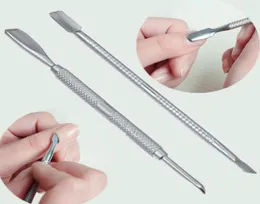 2 x Nail Art in acciaio inox spingi cuticole per rimuovere il trimmer set di strumenti per manicure R917605195