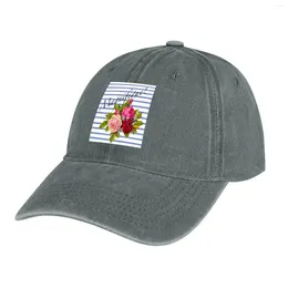 Berets Francês Brenton Listras Com Rosas Parisienses Vintage Cowboy Chapéu Snap Back Sunhat Elegante Chapéus Femininos Masculinos