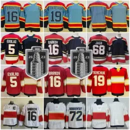 커스텀 남성 여성 Youthflorida''panthers''stanley 컵 결승 2023 하키 19 Matthew Tkachuk Jersys Aaron Ekblad Aleksander Barkov Sergei Bobrovsky 리버스 리스로리스