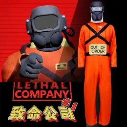 Тема костюма игра Horro Lethal Company маскировка косплея Come Orange Umpsice Mask Fancy Clothing Halloween Play Play для взрослых