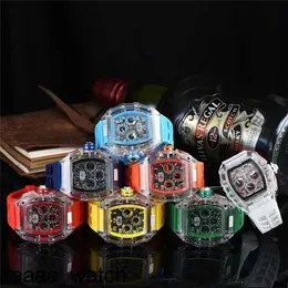 Obejrzyj Richarmill Luksusowy profesjonalny projektant Mens Soul Top Factory zegarek Black Dial Pvd Time Day Rubbe Mechanic Quartz Watche Swiss ZF