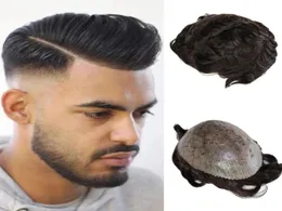 MEN039S WIG Dayanıklı Erkekler Toupee Yumuşak Saç İnce Cilt PU Sistemi Doğal Görünümlü Remy İnsan Saç Değiştirmeleri Toupees Protez FO3819342