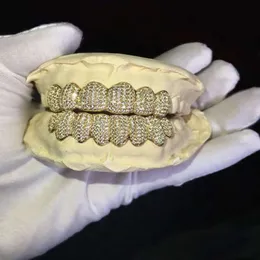 Wykonane na zamówienie spersonalizowane VVS/VVS1 Moissanite Diamond Mens 925 Srebrny Hip Hop 14k białe złoto lodowane grillz