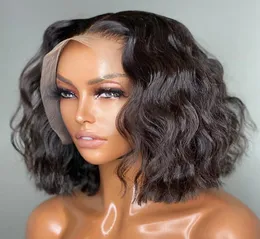 13x4 HD Lace Body Body Wave Lace Pront Bob Wig Human Hair for Black Women Flucked مع شعر الطفل البرازيلي REMY2717714