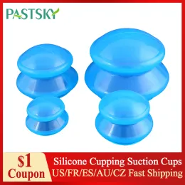 Ventosas massageadoras de silicone a vácuo, ventosas para massagem corporal, anticelulite, absorvedor de umidade, terapia chinesa, conjunto de copos de vácuo