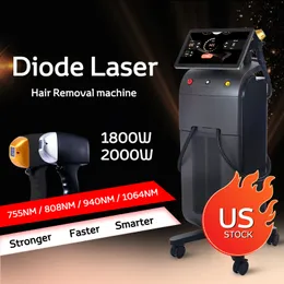 Snabbt hårborttagning 808nm Diode Laser Machine Fyra våglängder 2 Handtag Diode Lazer Hår Borttagningsenhet